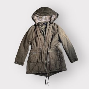 LA Coalition Olive Green Fur Hooded Jacket